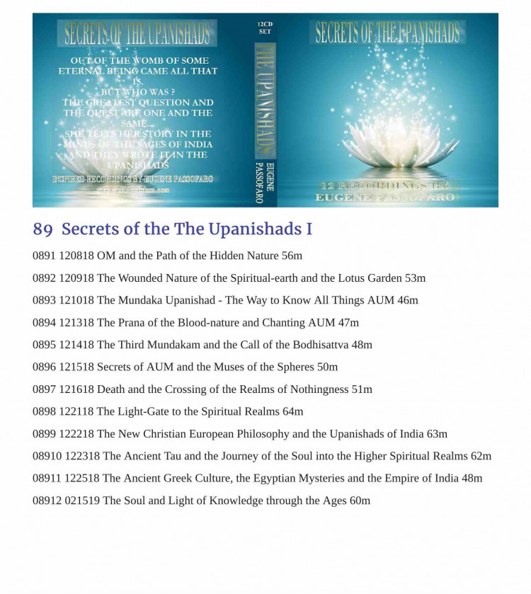 089 - The Upanishads - Select Readings - 12 Class Lessons ORDER THIS CLASS 