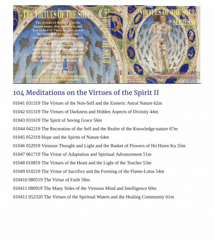 104 - Meditations on Solitude and the Virtues of the Soul Series II - 12 Class Lessons ORDER THIS CLASS 