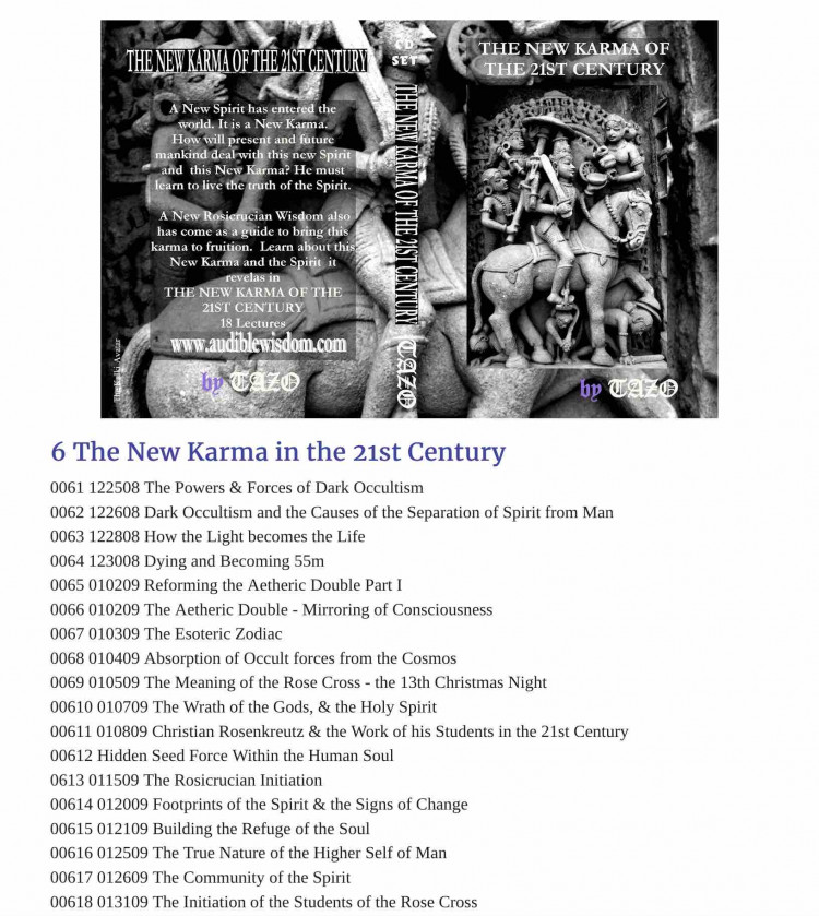 006 18 Class Lessons on the New Karma of the 21st Century - Secrets of the Creation of Nutirtional Karma ORDER THIS CLASS 