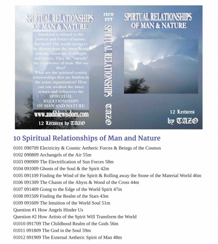 010 12 Class Lessons On Spiritual Relationships of Man and Nature  ORDER THIS CLASS 