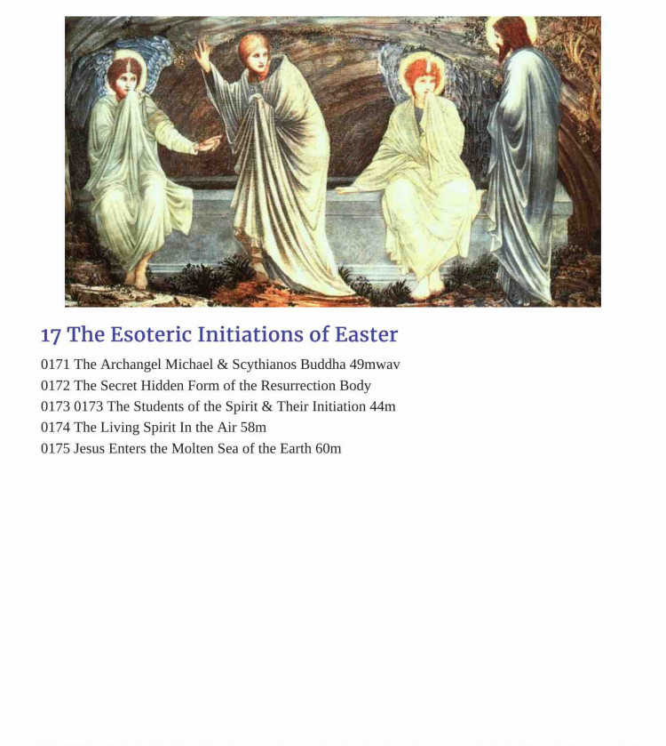 017 - The Easter Mystery Talks of 2010 - 5 Class Lessons ORDER THIS CLASS 