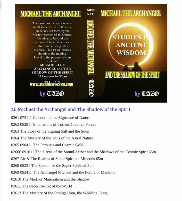 026 - The Archangel Michael and the Shadow of the Spirit - 12 Class Lessons ORDER THIS CLASS 