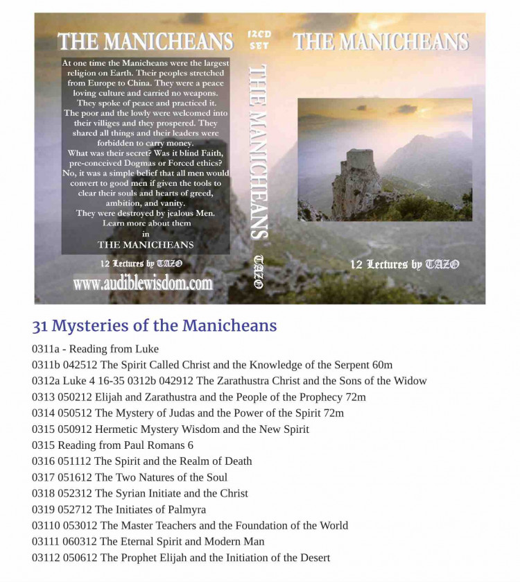 031 - Esoteric Lessons on the Manicheans - 12 Class Lessons ORDER THIS CLASS 