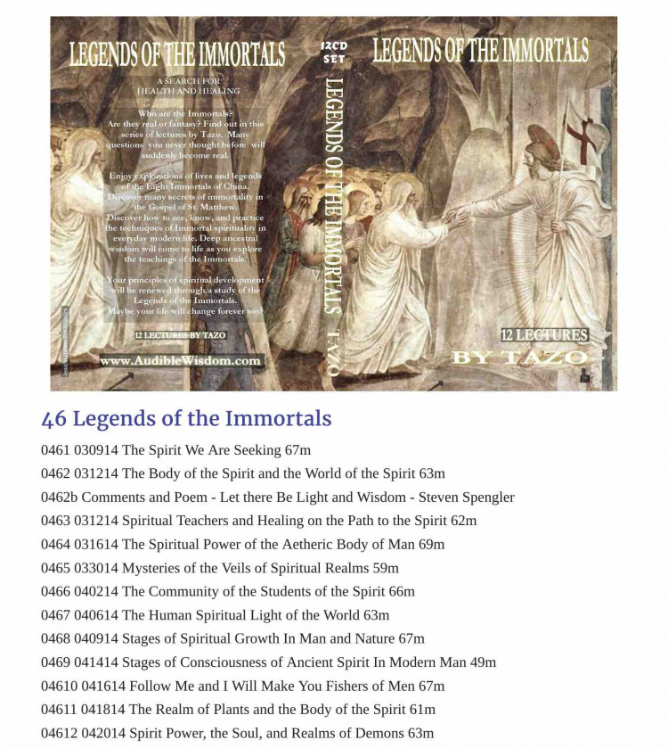 046 - Esoteric Legends of the Immortals - 12 Class Lessons ORDER THIS CLASS 