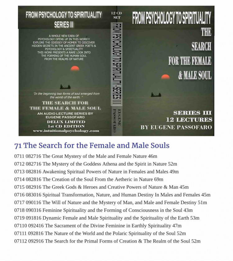 Spiritual Psychology and Male and Female Souls ORDER NOW