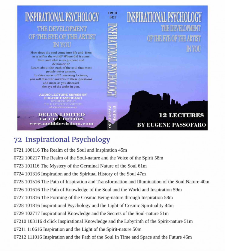 072 - Inspirational Psychology and the New Principles of Spiritual Psychology  - 12 Class Lessons ORDER THIS CLASS 