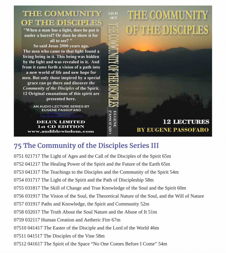 075 The Community of Spiritual Diciples - 12 Class Lessons ORDER THIS CLASS 